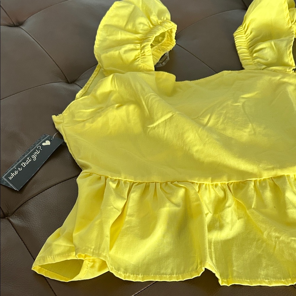 Yellow Ruffled Tank Top - Picture 7 of 7